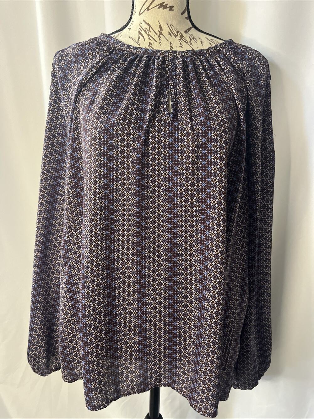 Cato Long Sleeves with Cutouts Purple Blue Blouse Women’s Large